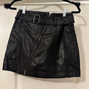 Free People Leather Mini Skirt